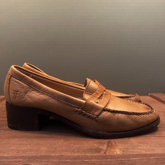 Frye Womens Douglas Penny Leather Loafers Shoes Brown 8008906 Size 7B - Picture 6 of 12